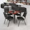 Regency Kahlo Square Table & Chair Sets, 36 W, 36 L, 29 H, Wood, Metal, Vinyl Top, Cherry TPL3636CHBK29BK - alternate 3